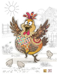 Luxusní přání G057 BUG ART - HARRIET HEN