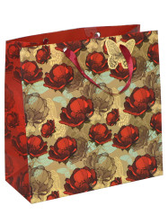 Nekupto Dárková taška LIL 1605 Rudé květy