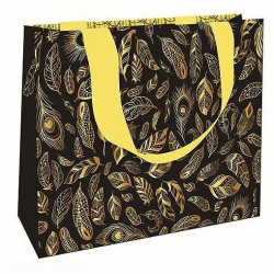 Nekupto Dárková taška LFM 2148 Zlatá pírka