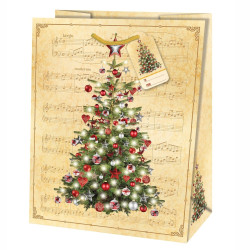 Alvarak Dárková taška TM Vánoční stromeček zlatý, 23x19x10,2cm