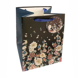 Autronic Dárková taška M - květy na tmavém pozadí, 23x18x18cm