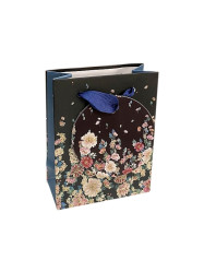 Autronic Dárková taška XS- květy na tmavém pozadí, 11x9x4,5cm