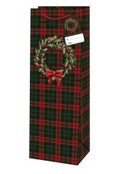 Alvarak Dárková taška na láhev TB - VÁNOČNÍ VĚNEC na tmavém pozadí