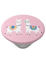 PopSockets PopTop Gen.2, Llamalliance, dvě lamy na růžovém pozadí, výměnný vršek