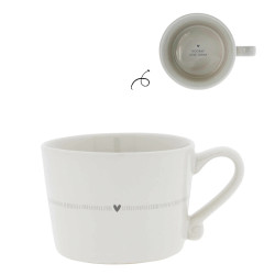 Bastion Collections Hrneček menší LITTLE HEART stripe in grey, 175ml