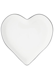 Bastion Collections Velká mísa SRDCE / HEART in black, 22 x 3,5 cm