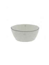 Bastion Collections Mistička Sauce HEART in grey, stripes, 6,8x9,5x3cm