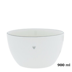 Bastion Collections Miska Medium White /edge Grey 15cm
