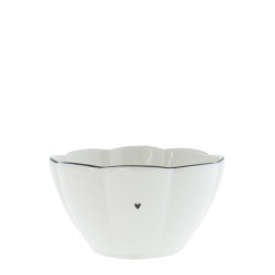 Bastion Collections Miska RUFFLE small white/edge black, 7x12cm