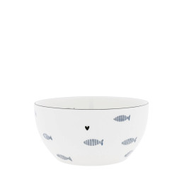 Bastion Collections Miska Bowl Watercolour Blue Fish in IB, 14,5x7cm