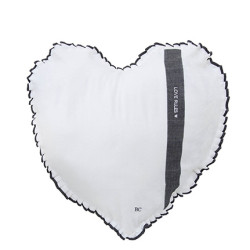 Bastion Collections Polštář srdce LOVE RULES white, 50x51cm