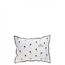 Bastion Collections Polštářek PALM TREES, 25x35cm black/white chambray