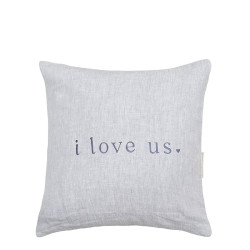 Bastion Collections POLŠTÁŘ 50x50cm, I LOVE US, blue
