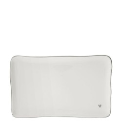 Bastion Collections SUSHI PLATE HEART in grey 22x13x1,5cm