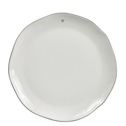 Bastion Collections Talířek BREAKFAST heart in grey, 23 cm