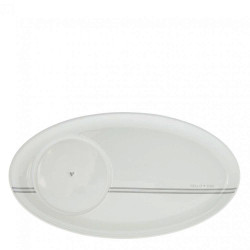 Bastion Collections Talířek oválný HELLO YOU in grey, 25,5x14,5cm