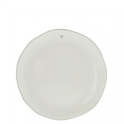 Bastion Collections Talířek DESSERT White/edge in grey, 19 cm