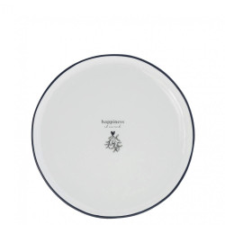 Bastion Collections Talířek DESSERT - HAPPINESS in black, 19 cm