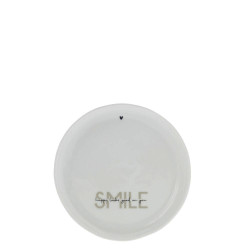 Bastion Collections Talířek CAKE - SMILE in titane/black, 16cm