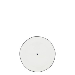 Bastion Collections Talířek SIDE PLATE with black heart, 13cm