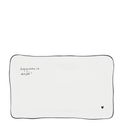 Bastion Collections SUSHI PLATE Happiness in black, 22x13x1,5cm