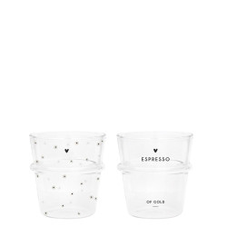 Bastion Collections 2x ESPRESSO GLASS - DAISY&OF GOLD, 6,2x6,6cm