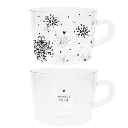 Bastion Collections 2x Skleněný hrnek - Perfect to me, 2x 300ml