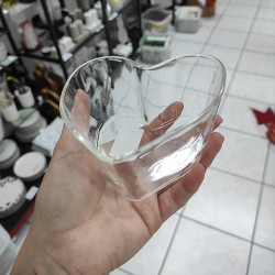 Bastion Collections Skleněná miska SRDCE Medium in black heart