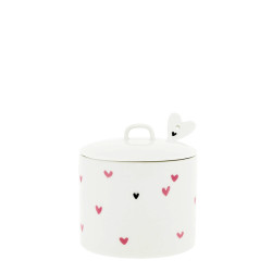 Bastion Collections Cukřenka Sugar Bowl White/Rose Little Hearts