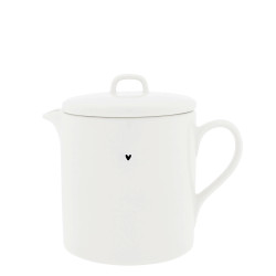 Bastion Collections TEAPOT Konvička 009 White with little heart in black