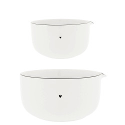 Bastion Collections MIX BOWL set misek, white edge/black