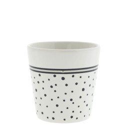 Bastion Collections Kelímek HEART/DOTS in black/titan, 9x9x7,5cm