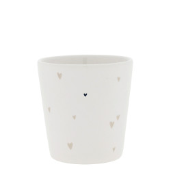 Bastion Collections Keramický kelímek HEARTS natural in BT, 240ml