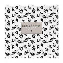 Bastion Collections Papírové ubrousky L - LEAFS BON APPETIT, 16,5x16,5cm