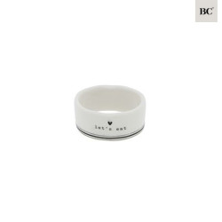 Bastion Collections Kroužek na ubrousek - LET'S EAT, in black