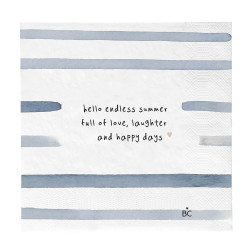 Bastion Collections Papírové ubrousky L - Stripes Summer Blue, 20ks