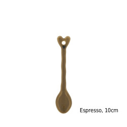 Bastion Collections Keramická lžička ESPRESSO, brown, plochá, 10cm