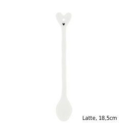 Bastion Collections Keramická lžička LATTÉ, plochá, bílá, 18,5cm