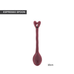 Bastion Collections Keramická lžička ESPRESSO, rose heart, plochá, 10cm