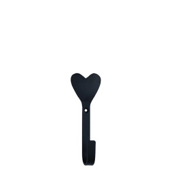 Bastion Collections Háček HEART HOOK BLACK, kov 13 cm
