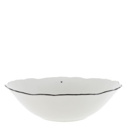 Bastion Collections Velká salátová mísa RUFFLE white heart in black 28cm