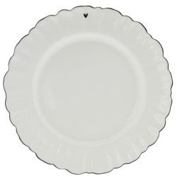 Bastion Collections Talíř DINNER - RUFFLE in black edge, 27cm