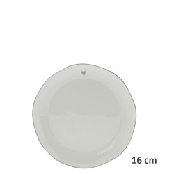 Bastion Collections Talířek CAKE little hreart in grey, 16 cm