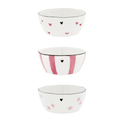 Bastion Collections SET 3x MINI MISKA PRINT rose, 3x 6,8x9,5x3cm