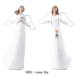 ANDÍLEK POLYRESIN bílo-stříbrný, 115x200mm