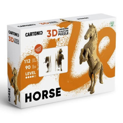 Cartonic 3D PUZZLE - HORSE, 112 dílků, LEVEL5