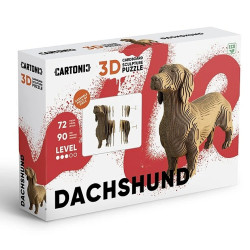 Cartonic 3D PUZZLE - DACHSHUND jezevčík, 72 dílků, LEVEL3
