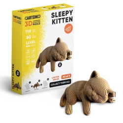 Cartonic 3D PUZZLE - SLEEPY KITTEN, 119 dílků, LEVEL2
