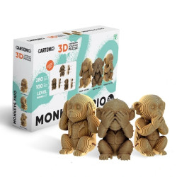 Cartonic 3D PUZZLE - MONKEYS TRO 3v1, 280 dílků, LEVEL3
