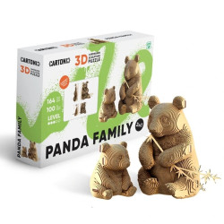 Cartonic 3D PUZZLE - PANDA FAMILY 2v1, 164 dílků, LEVEL3